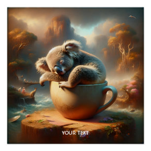 Fantasie Schattigee Koala Tea Cup Perfect Poster