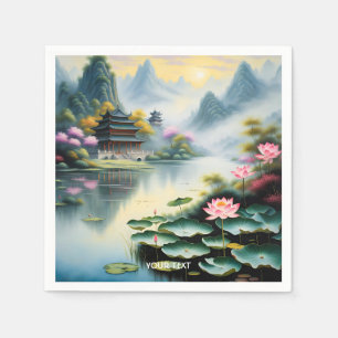 Fantasie Schattigee levendige Chinese Lake Waterve Servet