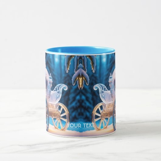 Fantasie Schattigee levendige ijswagen Winter Mok (Midden)