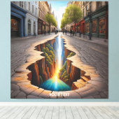 Fantasie Schattigee levendige optische illusie sta Canvas Afdruk (Insitu (Houten vloer))