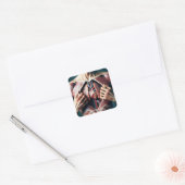 Fantasie Schattigee longen hart borst Vierkante Sticker (Envelop)
