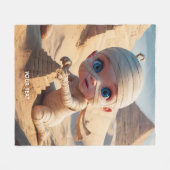 Fantasie Schattigee peuter Oude Egypte Fleece Deken (Voorkant (Horizontaal))