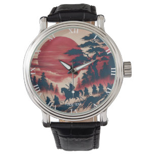 Fantasie Schattigee Samurai Sun Rising Horloge
