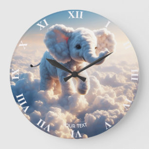 Fantasie Schattigee Vivid Cloud Elephant Sky Grote Klok