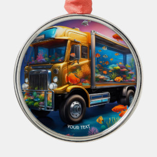 Fantasie Schattigee Vivid Truck Aquarium Vis Metalen Ornament
