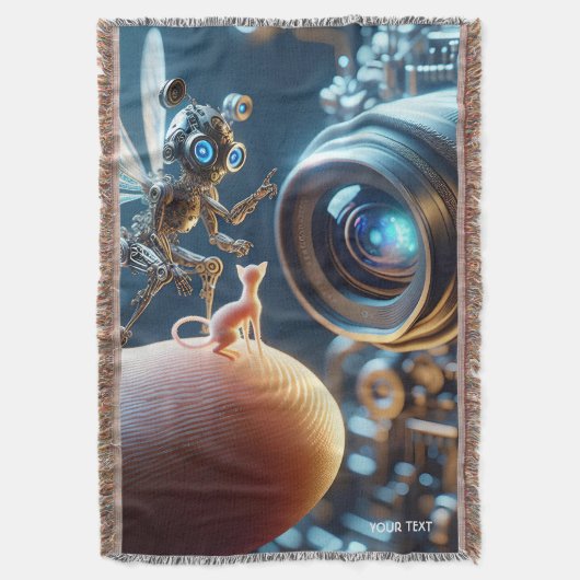 Fantasie Schattigee Vliegrobot Vinger Deken (Voorkant Verticaal)