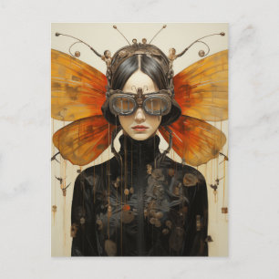 Fantasie Scifi Insect Vrouw Briefkaart