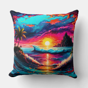 Fantasie Tropische zonsondergang Kussen