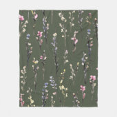Fantasie van gekleurde bloemen fleece deken (Voorkant)