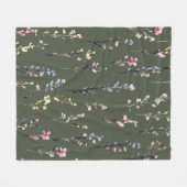 Fantasie van gekleurde bloemen fleece deken (Voorkant (Horizontaal))