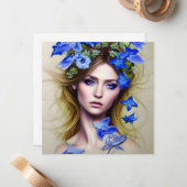 Fantasie Vrouwen Fairy Portret Notitiekaartje (Voorkant / Achterkant in situ)