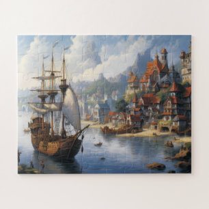 Fantasie Waterfront Village & Ship Legpuzzel