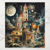 Fantasie Waterverf Wijn Etiket (Enkel label)