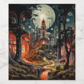 Fantasie Waterverf Wijn Etiket (Enkel label)