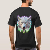 Fantasie Witte Wolf Hoofd T-shirt (Achterkant)