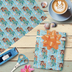Fantasie Zeemeermin Blauwgroen Staart Cadeaupapier