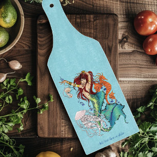 Fantasie Zeemeermin Blauwgroen Staart Snijplank