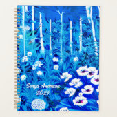 Fantasiebos met bloemen en vogels planner (Voorkant)