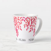 Fantasienaam en voorgevulde warmroze lederwijnstok latte mok (Rechterhoek)