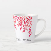 Fantasienaam en voorgevulde warmroze lederwijnstok latte mok (Rechts)