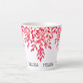 Fantasienaam en voorgevulde warmroze lederwijnstok latte mok (Voorkant)