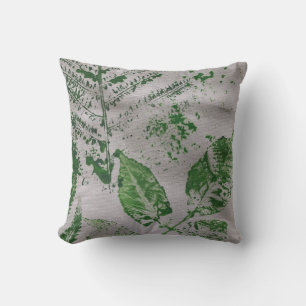 Fantasienaam van fern Leaf Gray Printmaking Botani Kussen