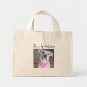 Fantasienaam White Puppy Dog met roze Scarf Mini Tote Bag