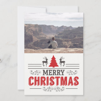 Fantasienamfoto van Merry Kerstwish Retro Typograf Feestdagenkaart