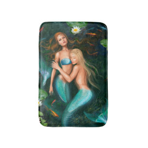 fantasieprinses mermaids in het meer van Bath Mat