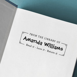 Fantasierijk van de bibliotheek van het boekplaatj 	rubberstempel