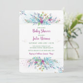 Fantasierijke Bloemen Uitnodiging (Staand voorkant)