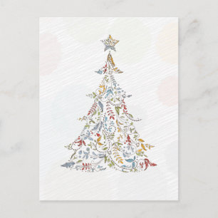 fantasierijke krabbeltjes kerstboom feestdagenkaart