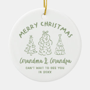 Fantasierijke Oma en Opa Zwangerschapsaankondiging Keramisch Ornament