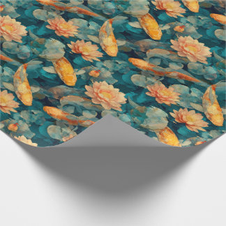 Fantasiest Koivijver Gloeiende Koivis Lotosbloemen Cadeaupapier