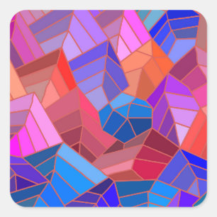 Fantasiestbergen Gezicht vanuit de lucht Vierkante Sticker