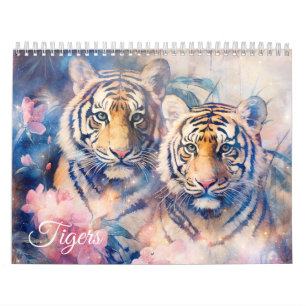 Fantasiestijgers in abstracte stijl kalender