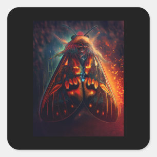 Fantasiestijl Clown Gezicht Tijger Mot Vierkante Sticker
