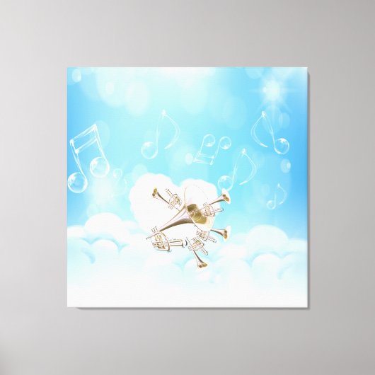 Fantasietrompetten gewikkeld canvas afdruk (Voorkant)