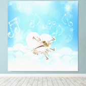 Fantasietrompetten gewikkeld canvas afdruk (Insitu (Houten vloer))