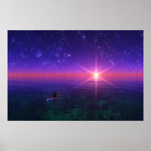 Fantasiets: op het Zee afdrukken Poster (Voorkant)