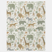 Fantasievolle Afrikaanse Dieren Patroon ID1263 Fleece Deken (Voorkant)