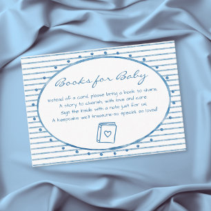 Fantasievolle Blauwe Aquarel Strik Babyshower Informatiekaartje