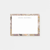 Fantasievolle Boho Bloemmotief Voeg Je Naam Toe Post-it® Notes (Voorkant)