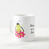 Fantasievolle drukke bij met bloemen koffiemok (Voorkant links)