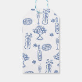 Fantasievolle Handgetekende 'Something Blue' Bruid Cadeaulabel (Achterkant)