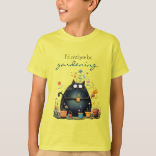 Fantasievolle kattentuinier "Ik zou liever tuinier T-shirt