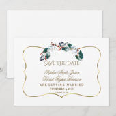 Fantasievolle Kerstbes Wreath Save The Date (Voorkant / Achterkant)