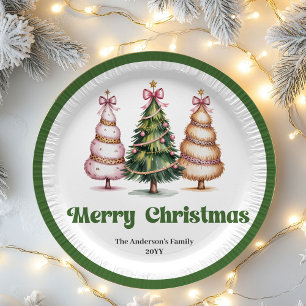 Fantasievolle kerstboom Persoonlijke naam papier Papieren Bordje