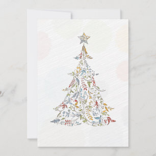 fantasievolle krabbels kerstboom feestdagenkaart