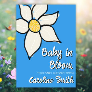 Fantasievolle Lente Bloemen Baby Shower Kaart